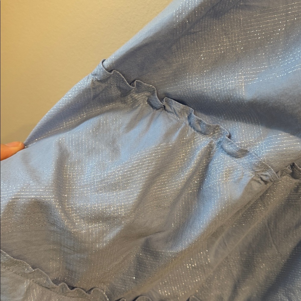 Hill House Light Blue Ellie Nap Dress with Ruffles and Glitter Print - Picture 4 of 11